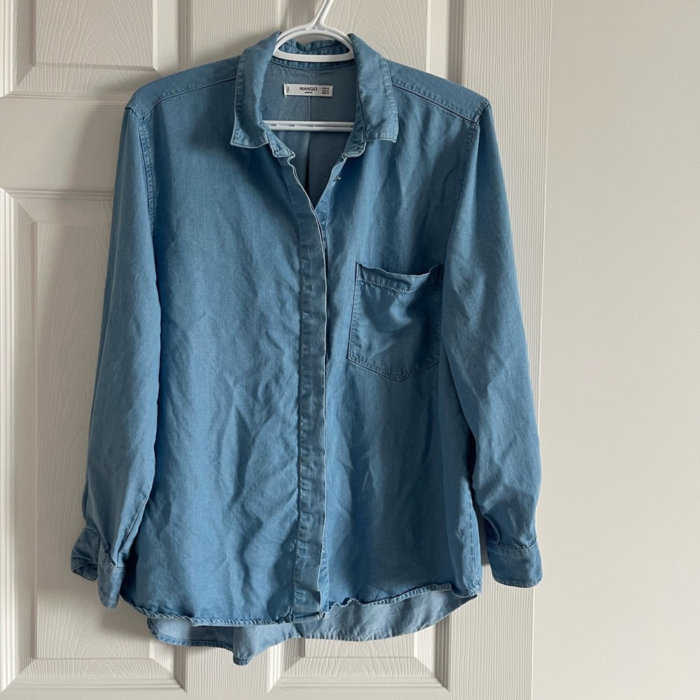 Mango Light Blue Denim Shirt